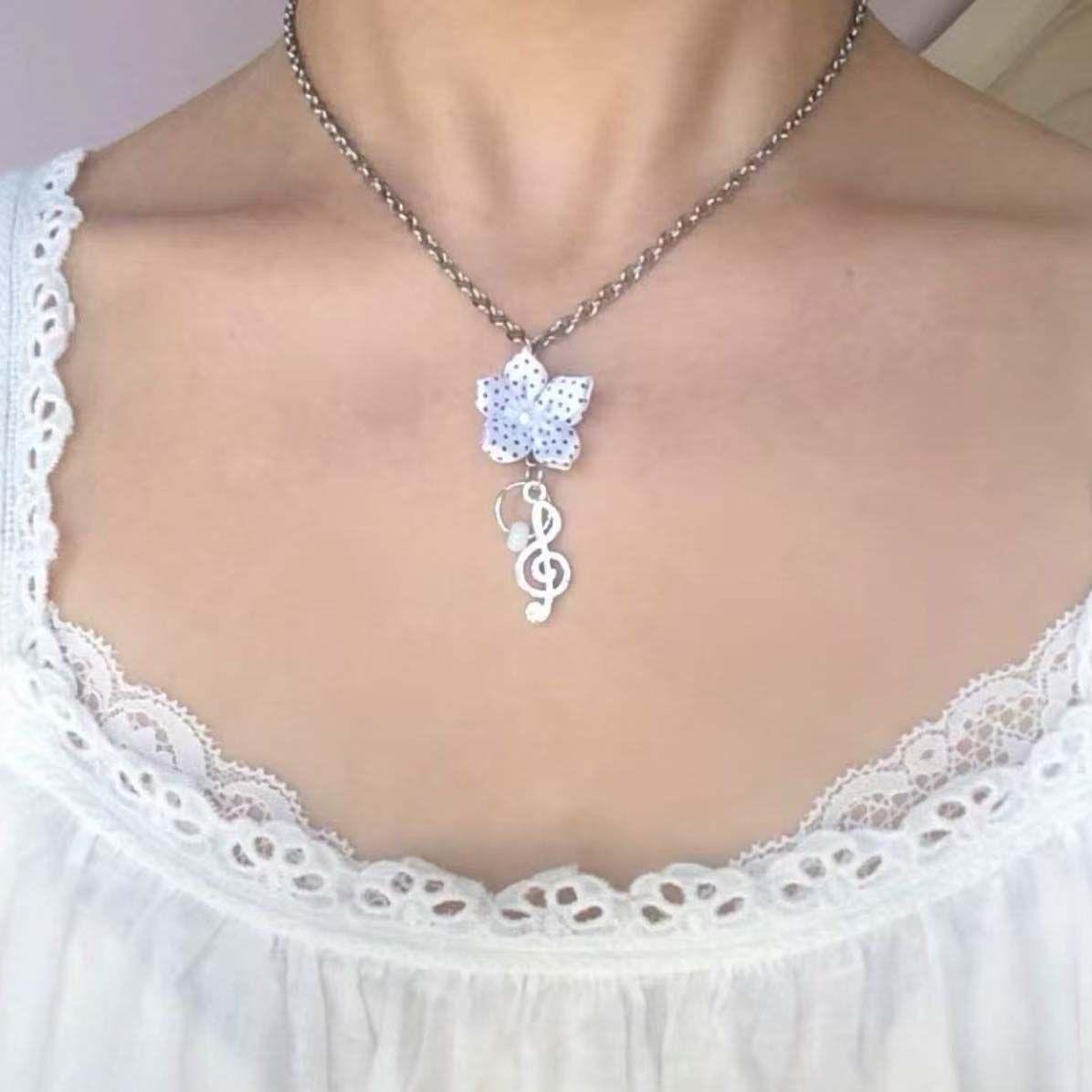 Cute Coquette Vintage Polka Dot Flower Treble Clef Earrings Sweet Aesthetic Daily Jewelry For Girls Perfect For Various Occasions