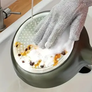 1-Pack Premium Steel Wire Dishwashing Gloves - Non-Slip, Thin & Lightweight, Durable & Breathable Metal Mesh Cleaning Gloves for Kitchen, Bathroom, Glass, Multi-Surface Use