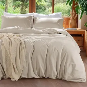 Linen Duvet Cover Set  Size,   Flax Linen Duvet Cover, Breathable for Hot Sleepers, Zipper Closure & Corner Ties - 3 count (Linen,)
