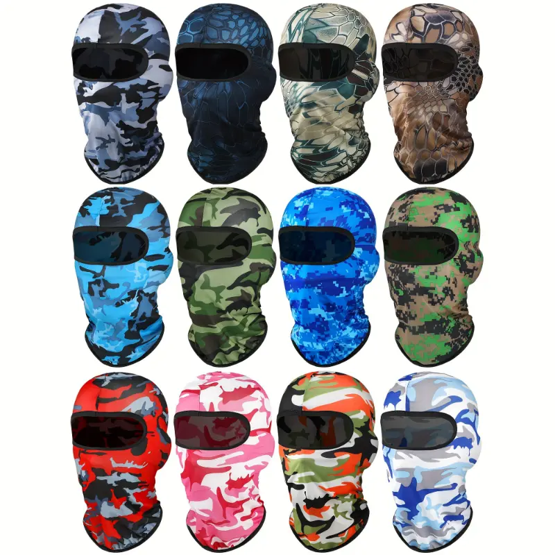 12-Pack Multi-Color Balaclava Face Masks, Woven Synthetic Polyester for Universal Wear, Windproof for Running & Biking, Mixed-Color, Multi Colors