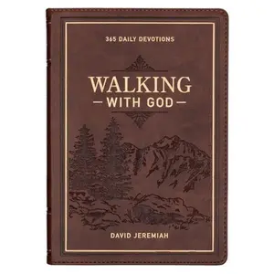 Devotional Walking with God Large Print Faux Leather -- David Jeremiah, Leather / Fine Binding