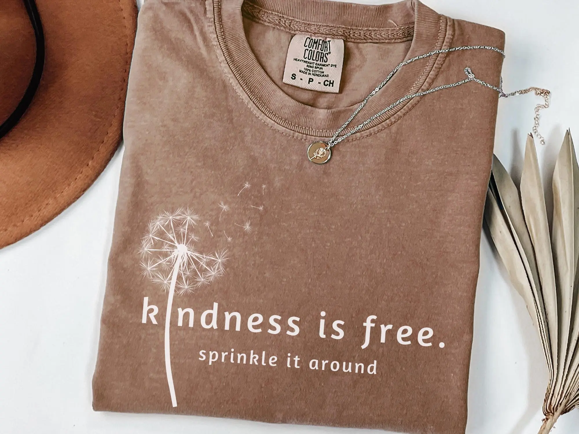 Kindness is free dandelion Comfort Colors shirt, Inspirational tee, Gift for friend