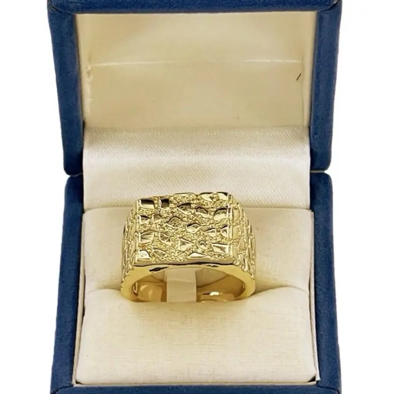 14k Gold plated nugget ring with square design 14k Gold plated nugget ring with square design