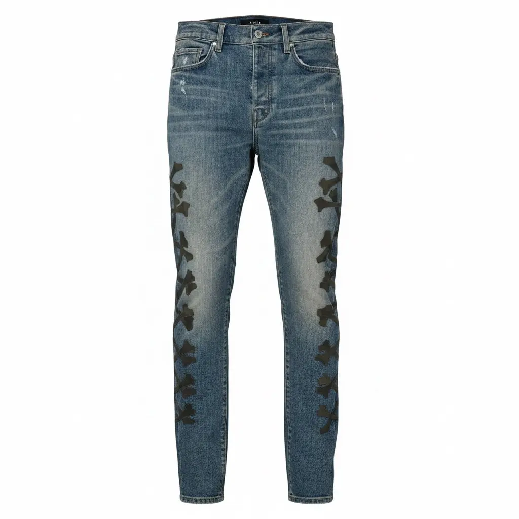 999243 Amiri Camouflage Bone Distressed Jeans