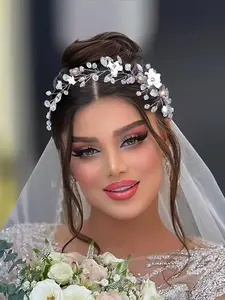 Elegant Rhinestone Decorated Bridal Headband, Exquisite Trendy Bridal Headwear, Fashionable Wedding Party Hair Accessories for Women