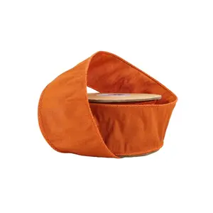 2 1/2" Wired Dupioni Ribbon | 10 Yards | Burnt Orange