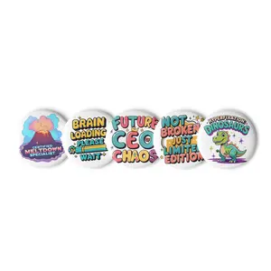 Neuro-sassy Pin Button Set – Funny ADHD Autism Pride Pins – Certified Meltdown Specialist, Brain Loading, Future CEO, Limited Edition, Dinosaurs