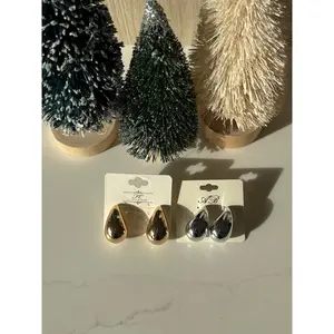 TEARDROP CHUNKY EARRINGS