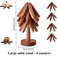 Large solid wood - 4 coasters