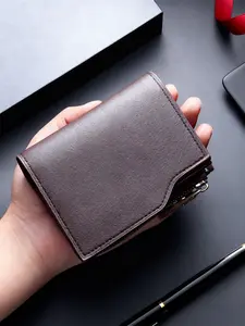 Personalized men's medium-sized wallet, men's trifold wallet with multiple card slots, includes an ID card holder, simple design, suitable for both men and women, perfect as a gift for friends, boyfriends, fathers, or for holidays.