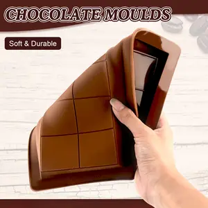Thick Chocolate Bar Molds 2 Pack – 1-Inch Deep Silicone Molds for Filled & Stuffed Candy Bars, Large Square Chocolate Bar Mold for Pistachios & More, Multi-Use Deep Silicone Mold for Homemade Treats kitchen baking tool Dessert Flexible