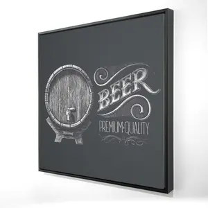 212 MAIN Framed Wood Beer Sign Print - Artistic Retro Rustic Ready-to-Hang Artwork, 24x24 in, Kitchen & Room Home Wall Decoration