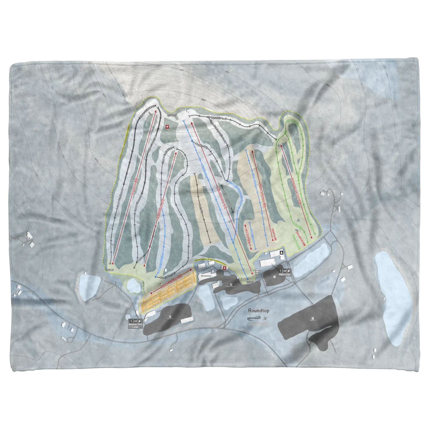 Roundtop, Pennsylvania Ski Resort Map Blanket