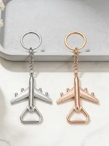 Creative Zinc Alloy Airplane Bottle Opener Keychain, Small Vintage Multifunctional Sturdy Metal Keyring, Portable Retro Design Travel