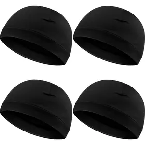 4 Pieces Running Cycling Skullcap Sleeping Cap for Men Women.Cooling Helmet Liner Hat Sweat Wicking Skull Caps. Ice Head Wrap Wearable Cold Pack