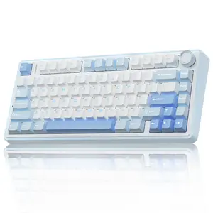 AULA F75 Keyboard 75% Wireless Mechanical Gaming Keyboard, Gasket Hot Swappable Custom Keyboard, Pre-lubricated Ash Wood Switches RGB Rainbow Backlight, Tri-Mode 2.4GHz/Type-C/BT5.0 CreamKeyboard  Office Computer Accessories TikTokShopfalldealsforyou