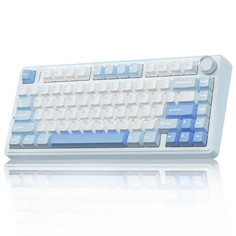 AULA F75 Keyboard 75% Wireless Mechanical Gaming Keyboard, Gasket Hot Swappable Custom Keyboard, Pre-lubricated Ash Wood Switches RGB Rainbow Backlight, Tri-Mode 2.4GHz/Type-C/BT5.0 CreamKeyboard  Office Computer Accessories TikTokShopfalldealsforyou,summ
