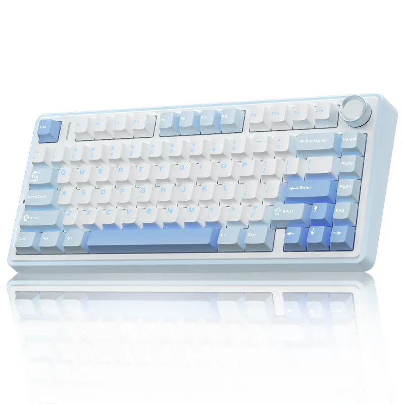 AULA F75 Keyboard 75% Wireless Mechanical Gaming Keyboard, Gasket Hot Swappable Custom Keyboard, Pre-lubricated Ash Wood Switches RGB Rainbow Backlight, Tri-Mode 2.4GHz/Type-C/BT5.0 CreamKeyboard  Office Computer Accessories TikTokShopfalldealsforyou,summ