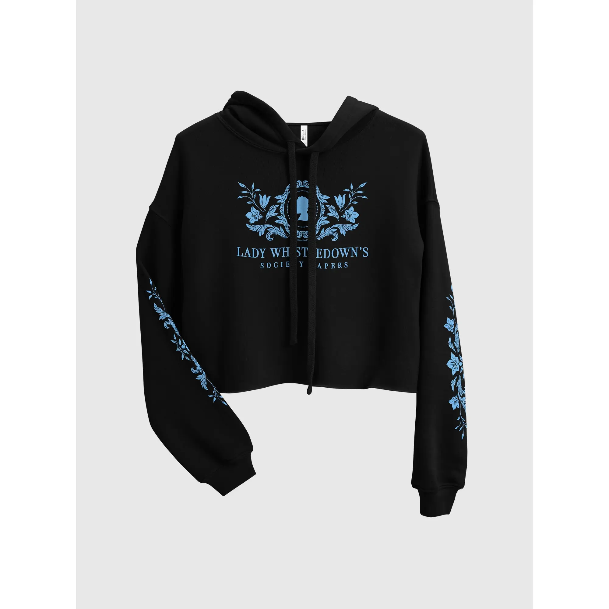 Netflix Bridgerton Lady Whistledown Cropped Hoodie for Women – Embroidered Regency Style, Trendy & Cozy Pullover