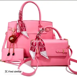 Beautiful Pink Bags Set with Matching Scarf and Accessories for Stylish Everyday Use
