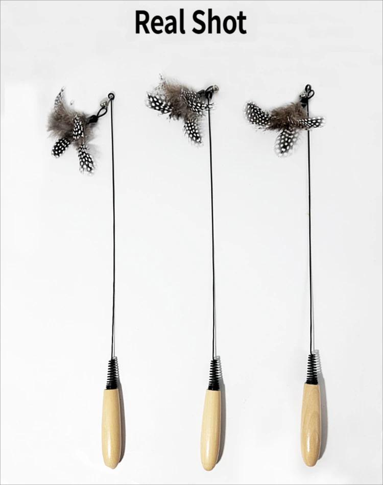 Interactive Cat Teaser Wand Toy with Feather & Bell – Durable Elastic Rod, Replacement Head, Boredom Relief Toy for Cats & Small Dogs