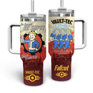 Fallout Enjoy Vault Life Boy Tumbler 40oz & 30oz, Post Apocalyptic Video Game Drinkware For Men Women, Insulated Cup With Handle, Gamer Gift | 260326.C00719.ID03