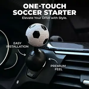 Soccer Ball One Push Start Button Cover Sporty Football Shaped Ignition Stickers Easy Peel & Stick No Drill No Damage Funny Car Interior Upgrade Must Have Auto Accessory for Soccer Fans TikTok Viral Car Mod Hack