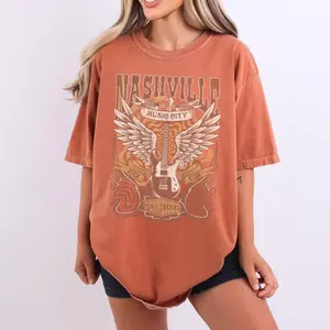 Nashville Shirt Western Tshirt Dress Nashville tshirt Dress Vintage Nashville Shirt Oversized Nashville Graphic Tee Music City Country Music