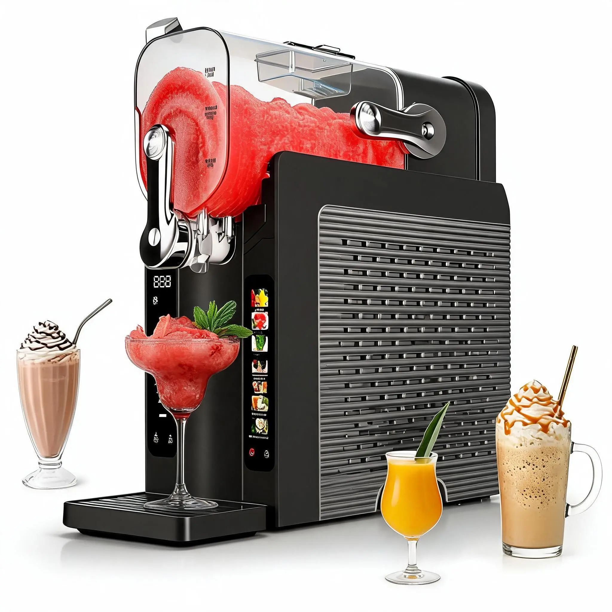 Household Kitchen Slushie Machine - 54 oz Large Capacity, LED Display, 6 Preset Modes, No Ice Needed, High Yield, Smart Presets, 1-Touch Dispensing, Snow Cone Maker, Frozen Drink Appliance for Outdoor Parties, Home Users, Gift Option,ice maker machine