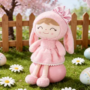 Gloveleya Easter Bunny Plush Doll - 12 Inch Soft Stuffed Rabbit Toy for Toddlers & Baby Girls, Easter Basket Stuffers, Personalized Cuddly Spring Gift