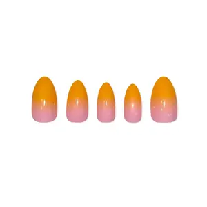 Little Mandarins | Sun Kissed Ombre & Golden Hour Press On Nails - 24 Pieces, Wear 2 Weeks, Salon Quality Reusable Manicure