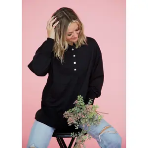 Easy Breezy Pullover in Black