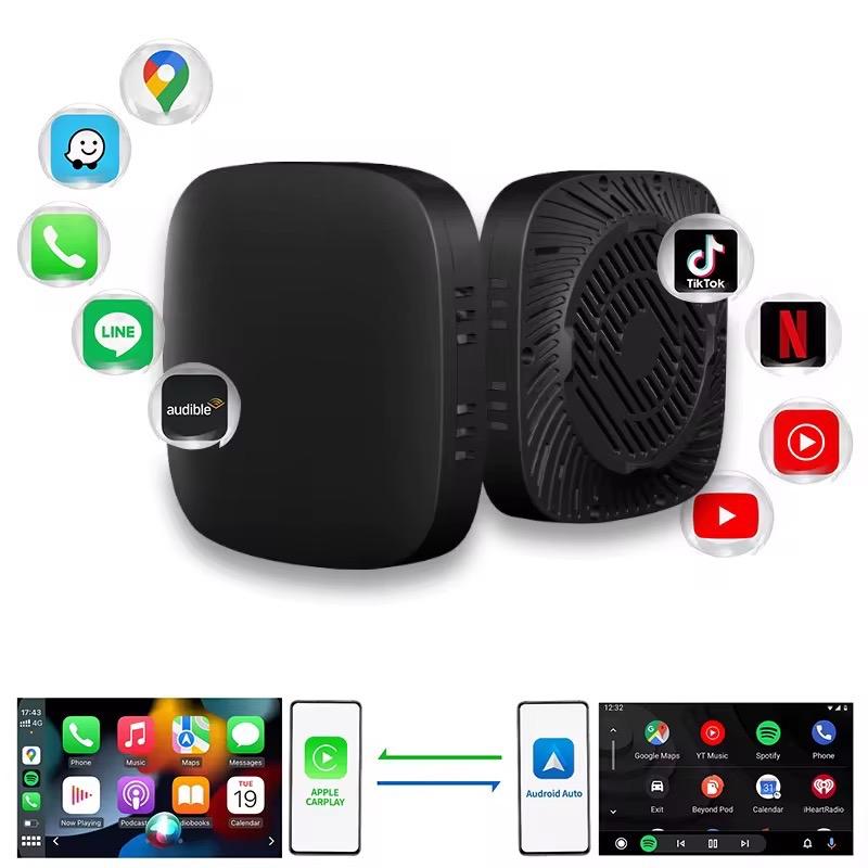 3-in-1 Wireless CarPlay & Android Auto Adapter AI Box, 2GB+32GB, Type-C, Bluetooth 5.4, WiFi