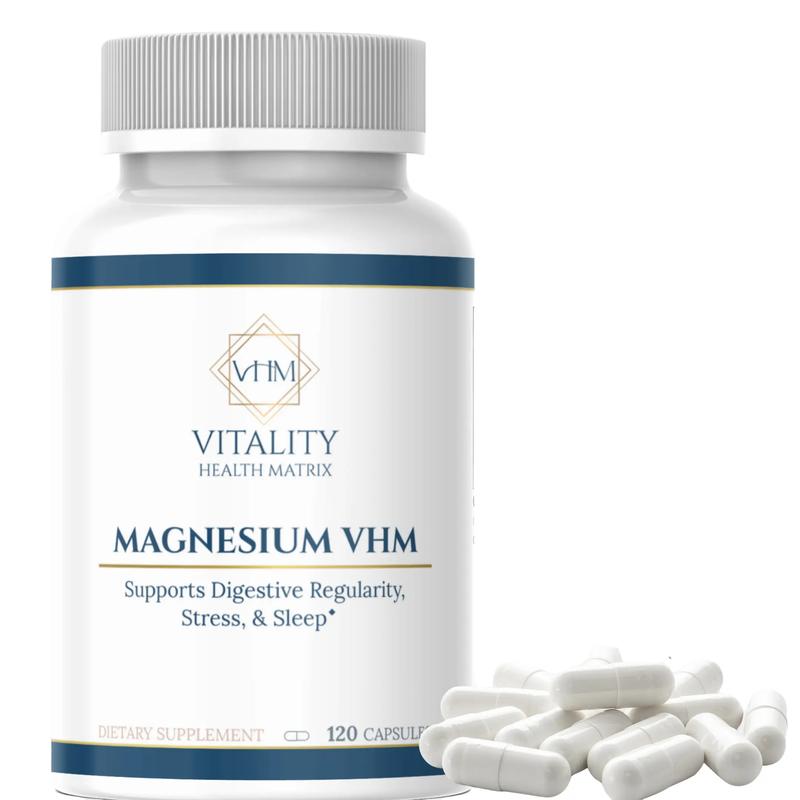 Magnesium VHM - 120 Capsules for Digestive Regularity Stress & Sleep Support - US Healthcare Supplement