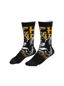 Men Women Black Background Retro Cherub Angel Wing Letter Print Mid Calf Socks Dark Gothic Streetwear Socks