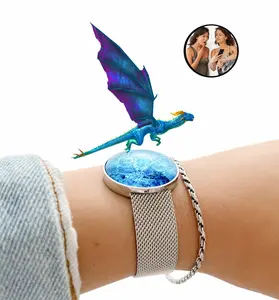 White Gold Mesh Magnetic Augmented Reality Bracelet