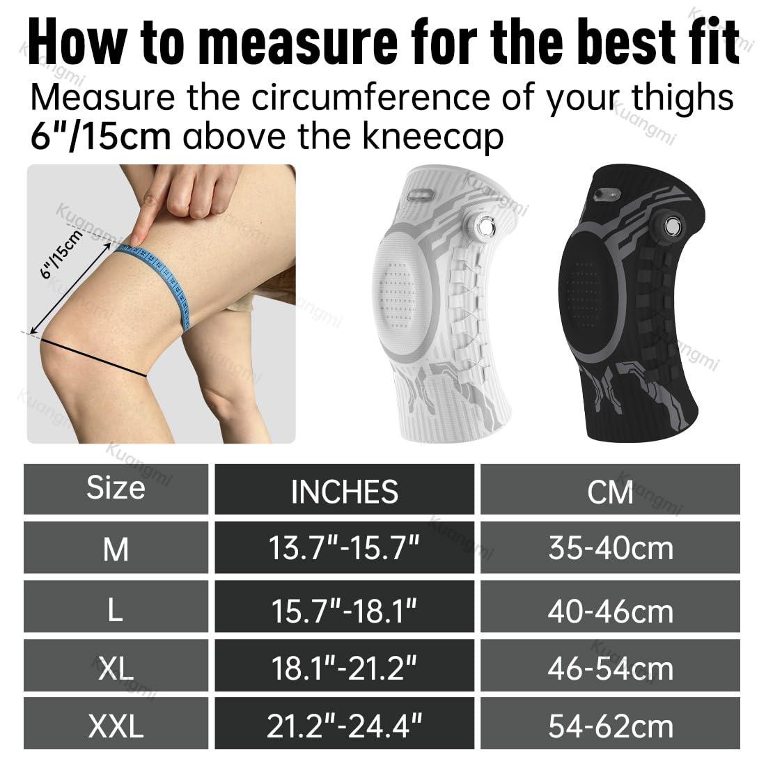 Smart Knee Brace with Adjustable Compression Knob, Micro-Adjustable Support for Perfect Fit, Pain Relief from Arthritis, Meniscus Tear, 2 Pack, W-L Smart Knee Brace with Adjustable Compression Knob, Micro-Adjustable Support for Perfect Fit, Pain Relief from Arthritis, Meniscus Tear, 2 Pack, W-L