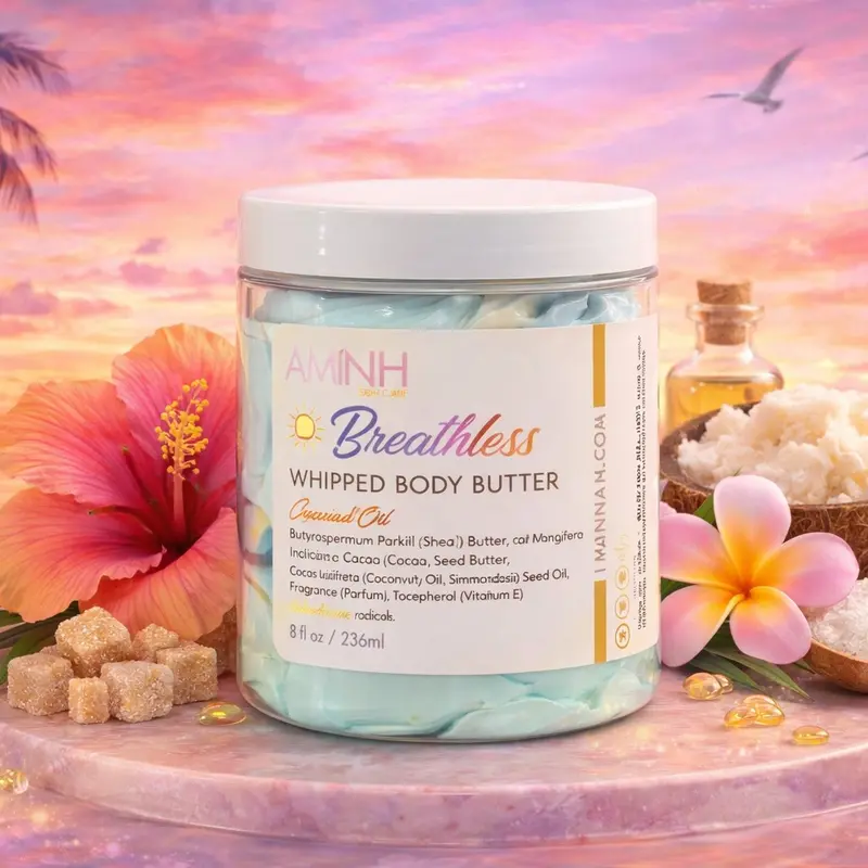 Breathless Whipped Body Butter Moisturizer Nourishing with Shea Butter & Vitamin E for Soft Supple Skin