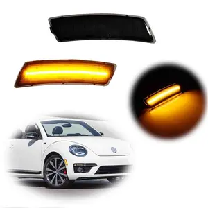 Smoke Lens Amber LED Front Bumper Side Marker Lights For VW Tiguan 2018-2023 Beetle 2012-2018 Replace OEM 5C5-945-071-A 5C5-945-072-A