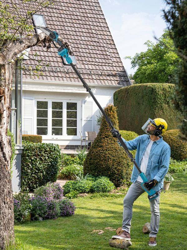 3-in-1 Cordless Pole Saw & Mini Chainsaw Garden Tools Set with 2 Batteries, Extension Pole, Garden Scissors for Tree Trimming, Limb Branch Cutter for Outdoor Use, Father's Day Gift