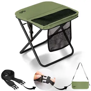 【Camdoor】 Folding Stool - Portable & Ultra Lightweight Supports 500lbs (227kg) | Weighs Just 1.5lbs (0.68kg)  Folds in 3 Seconds  | Hidden Storage Pocket   Fishing Hiking Queuing Camping Valentine's Day Gift Outdoor Living Furni summervibes