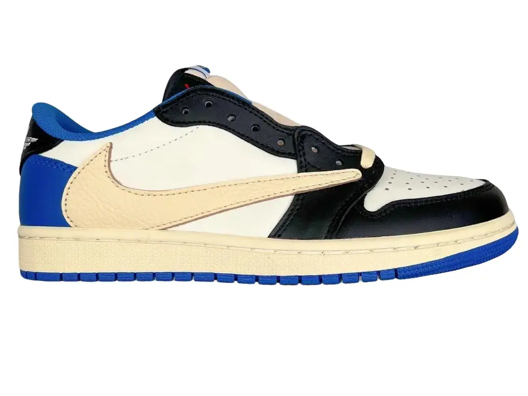 Men White Black Blue Tri-color Leather Low Top Retro Sneakers, Flat Cushioned Street Casual Footwear,Low-cut vintage skate trainers