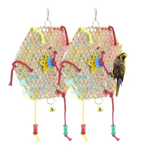 VOCOSTE 2 Pcs Bird Parrot Toys, Bird Hanging Foraging Shredder Toys, Bird Toys, Bird Cage Accessories, Cage Toys for Cockatiel Parakeet Parrot