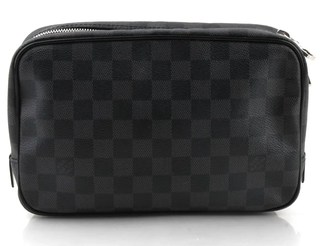 Pre-owned Louis Vuitton Coated Canvas Toiletry Bags Damier Graphite Toiletry Bag