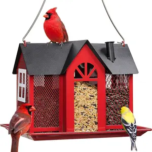 Kingsyard Triple Mesh Bird Feeder - Large Capacity Weatherproof Metal House to Attract Finches, Cardinals, Chickadees - Perfect Christmas Gift for Outdoor Bird Watching