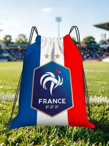 1 pc France Football Drawstring Bags Travel Unisex Storage Organize Bundle Pocket Rope Bag Match Day Essentials