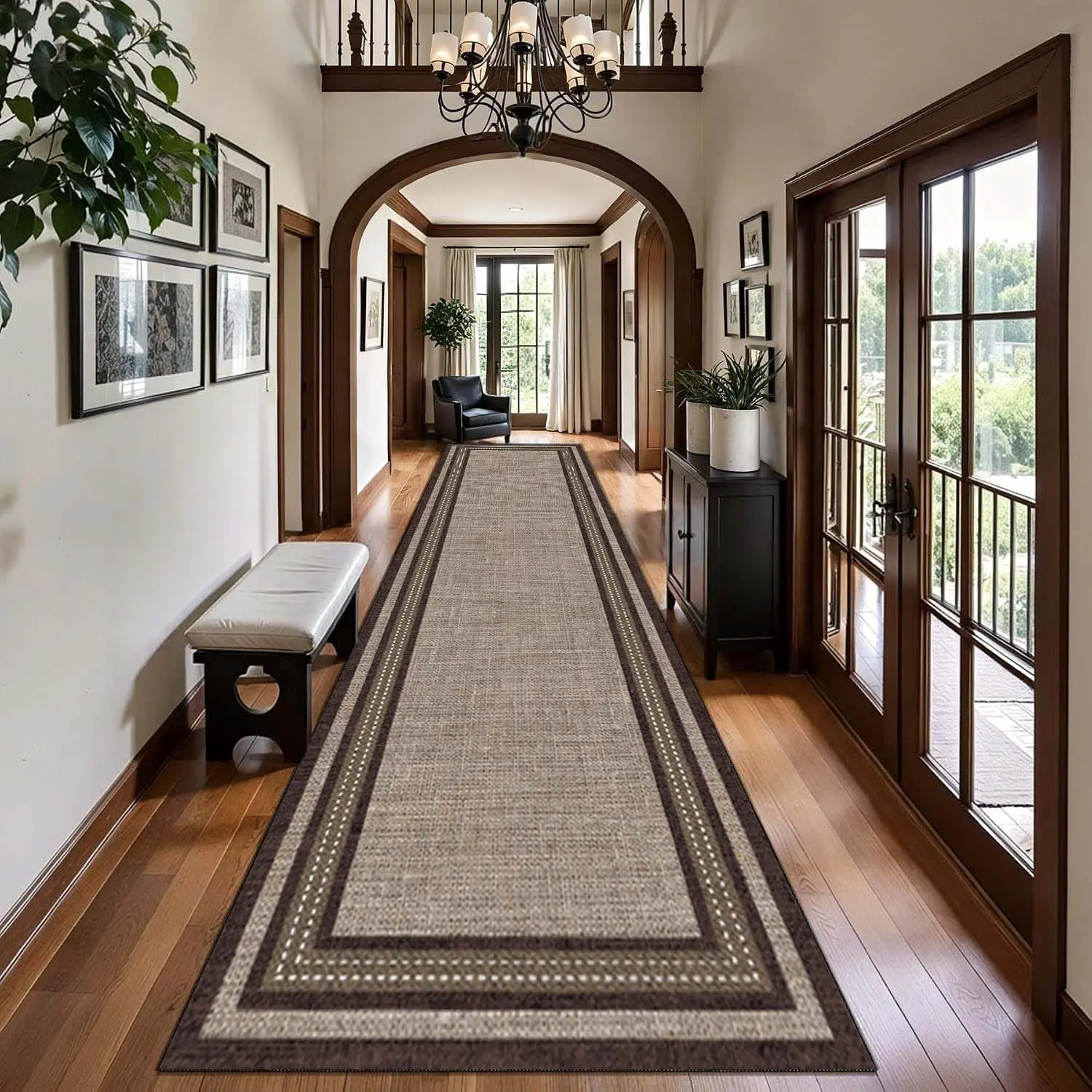 2.6' x 13' Extra Long & Wide Vibrant Print Machine-Made Runner Rug - Washable, Non-Slip, Thin Home Decor Rug for Hallway, Indoor Areas, Multiple Rooms