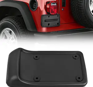 Nilight Rear License Plate Frame Holder Bracket for 1997 1998 1999 2000 2001 2002 2003 2004 2005 2006 Jeep Wrangler TJ Accessories Replace #55174994 Plastic License Plate Mounting Black