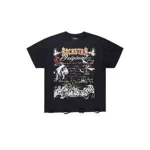 Supper Sketch Black Oversized Graphic T-Shirt