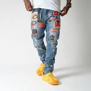 On 1 Patch Denim Jeans Blue